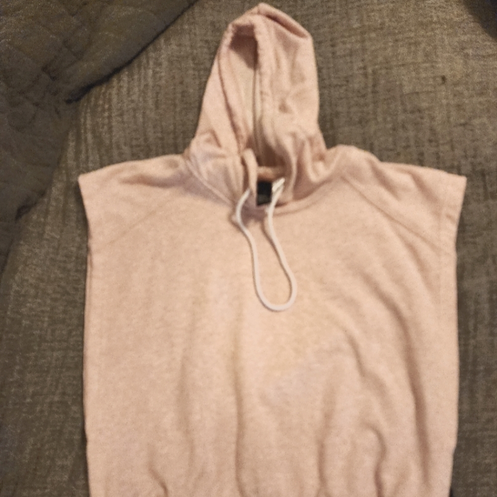 Adidas Women's Studio Lounge Sleeveless Hoodie (Heathered Pink)